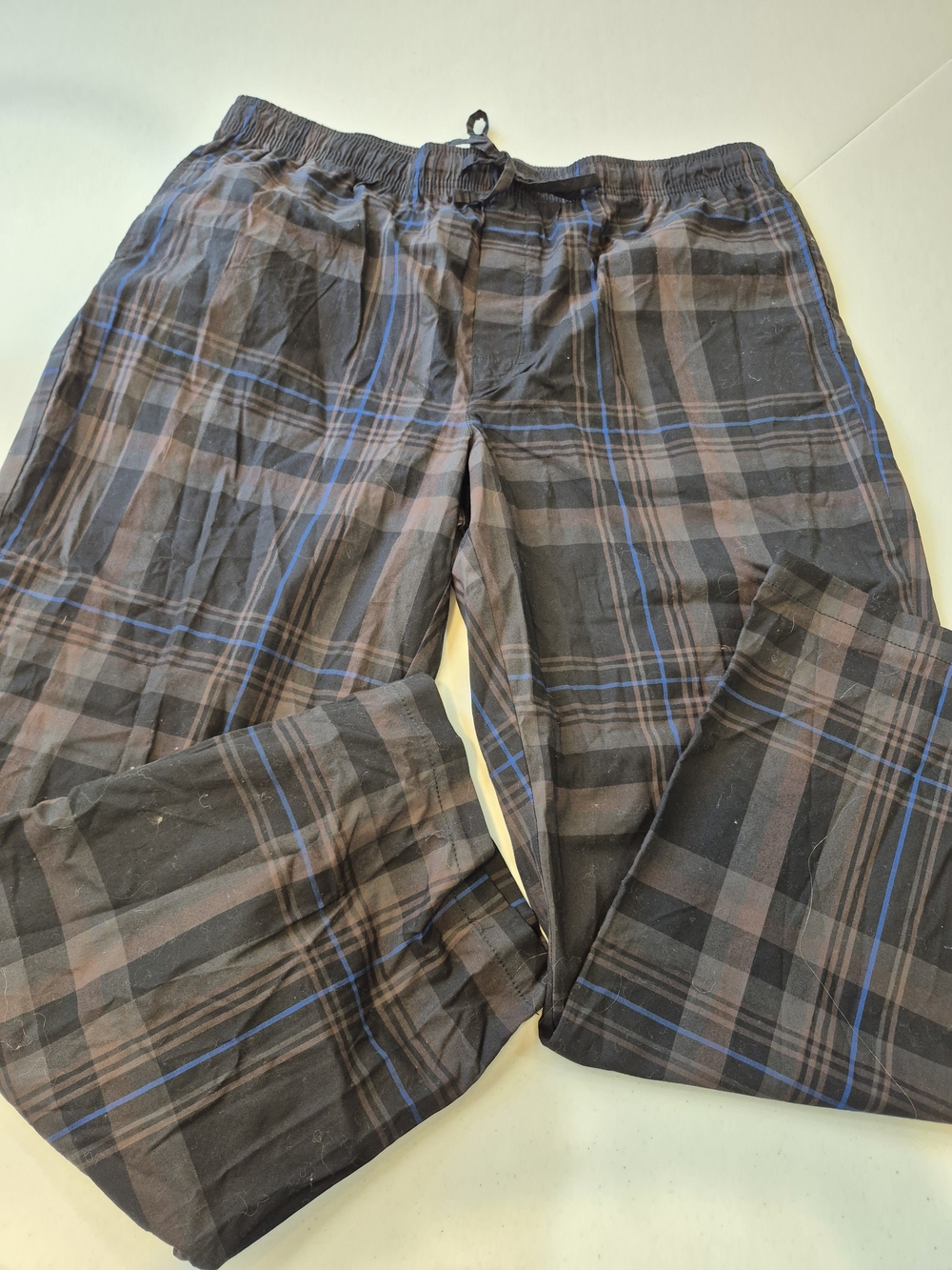 Sonoma Black Plaid Pajama Pants with Brown and Blue Stripes 4843